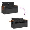 vidaXL 10-delige Loungeset met kussens poly rattan acacia zwart