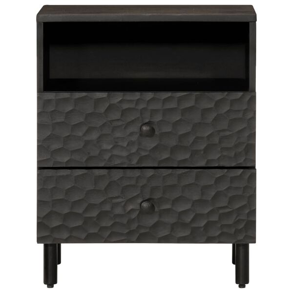 vidaXL Nachtkastje 50x33x60 cm massief mangohout zwart