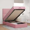 vidaXL Ottoman bed met matrassen en LED's 90x190cm fluweel roze