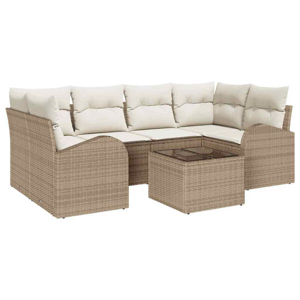 vidaXL Tuin Sofa Set Beige 55 x 55 x 37 cm poly rattan