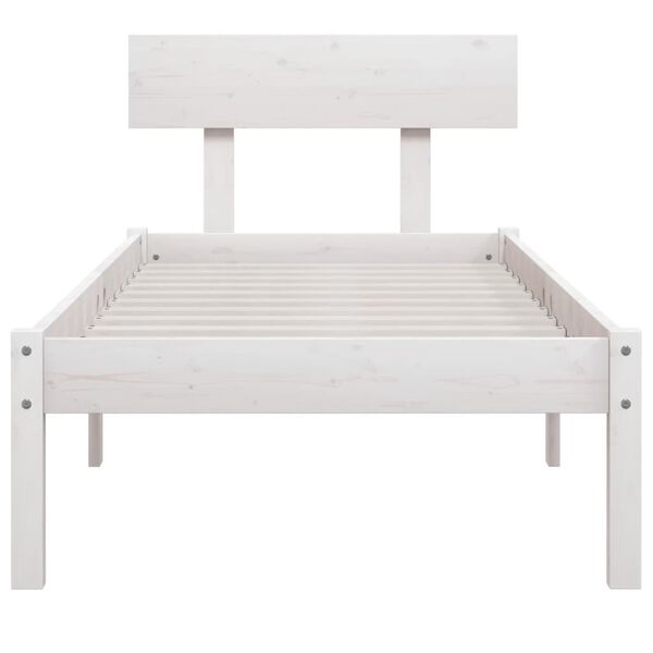 vidaXL Bedframe massief grenenhout wit 100x200 cm