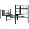 vidaXL Bedframe met hoofd- en voeteneinde metaal zwart 80x200 cm