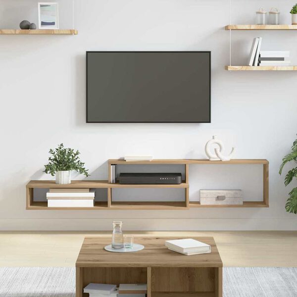vidaXL TV-stand 150x25x28,5cm Bewerkt hout