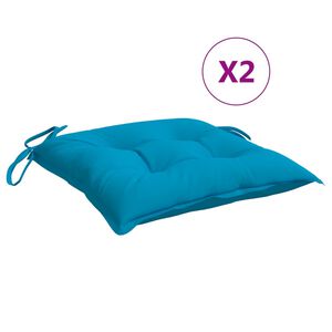 vidaXL Stoelkussens 2 st 40x40x7 cm oxford stof lichtblauw