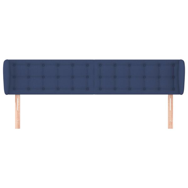 vidaXL Hoofdbord met randen 163x23x78/88 cm stof blauw