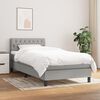 vidaXL Boxspring met matras stof lichtgrijs 90x190 cm