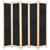 vidaXL Kamerscherm met 5 panelen 200x170x4 cm stof zwart