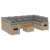 vidaXL 10-delige Loungeset met kussens poly rattan gemengd beige