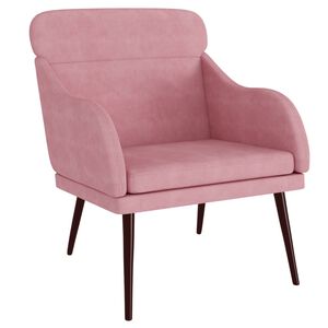 vidaXL Fauteuil 63x76x80 cm fluweel roze