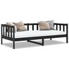 vidaXL Bedbank massief grenenhout zwart 90x200 cm