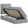 vidaXL Opslag bed met matras met opslag Lichtgrijs 90 x 190 cm Stof