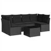vidaXL 7-delige Loungeset met kussens poly rattan zwart