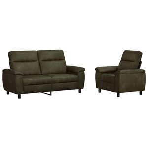 vidaXL Bankstel 2 pcs Legergroen Nep Suede Leer