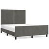 vidaXL Bedframe zonder matras 140x190 cm fluweel donkergrijs