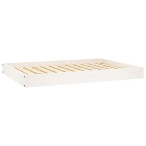 vidaXL Hondenmand 101,5x74x9 cm massief grenenhout wit