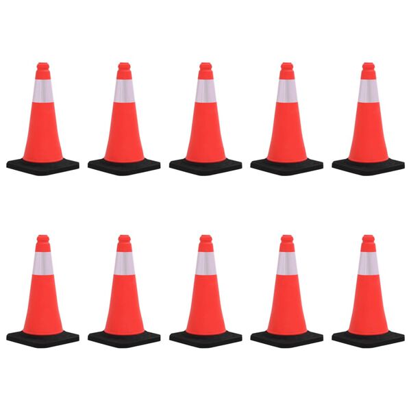 vidaXL Verkeerskegels met zware basis 10 st reflecterend 50 cm