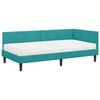 vidaXL Hoekbedframe met Matras Anders 2 pcs Turquoise Fluweel