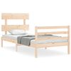 vidaXL Bedframe met hoofdbord massief hout 90x200 cm