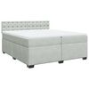 vidaXL Boxspring met matras fluweel lichtgrijs 200x200 cm