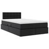 vidaXL Opbergbed met LED met matras Zwart 120 x 190 cm Nep Leer