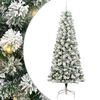 vidaXL Kunstmatige Inklapbare Kerstboom 300 LED's Groen en Wit 240 cm