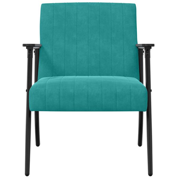 vidaXL Fauteuil Turquoise 59 x 75 x 78 cm Fluweel