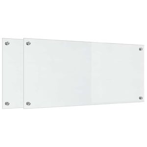 vidaXL Keuken Achterwand 2 pcs Doorzichtig 90 x 40 cm gehard glas