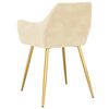 vidaXL Eetkamerstoelen 2 st fluweel cr&egrave;mekleurig