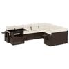 vidaXL 10-delige Loungeset met kussens poly rattan bruin
