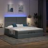 vidaXL Ottoman bed met matrassen en LED's 200x200cm stof donkergrijs