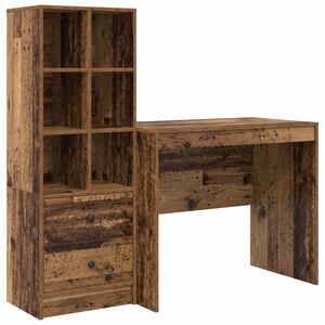 vidaXL Bureau Oudhout 135,5 x 50 x 127 cm 2 st
