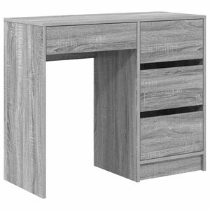 vidaXL Bureau met lade Grijs Sonoma 90 x 37,5 x 75 cm Bewerkt hout