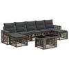 vidaXL Tuinbankenset 8 st Grijs en Donkergrijs poly rattan