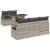 vidaXL Tuin Sofa Set met kussen met opslag 6 pcs Lichtgrijs Poly riet