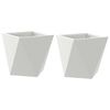 vidaXL Plantenbak 2 pcs Wit 30 x 30 x 30 cm Staal
