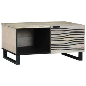 vidaXL Salontafel Beige en zwart 80 x 50 x 40 cm Massief acaciahout