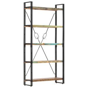 vidaXL Boekenkast met 5 schappen 90x30x180 cm massief gerecycled hout