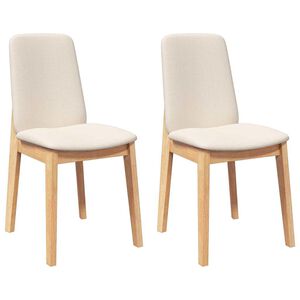 vidaXL Eetkamerstoelen met kussens 2 st massief hout rubber