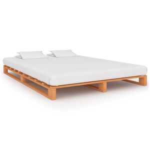 vidaXL Bedframe pallet massief grenenhout bruin 180x200 cm