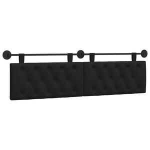 vidaXL Hangend hoofdbord Zwart Stof