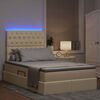 vidaXL Opbergbed met LED met matras Crème 120 x 200 cm Polyester