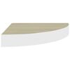 vidaXL Hoekwandschappen 2 st 35x35x3,8 cm MDF eikenkleurig en wit