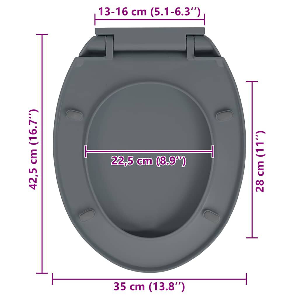 Douceur d'Intérieur, Matteis Toilet Seat 37 x 46 cm Grey MDF Matt
