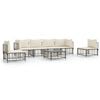 vidaXL 7-delige Loungeset met kussens poly rattan antracietkleurig