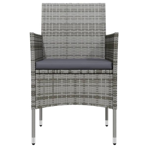 vidaXL 7-delige Tuinset met kussens grijs en zwart