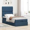 vidaXL Bed poef met matras en LED's 90x200 cm stof blauw