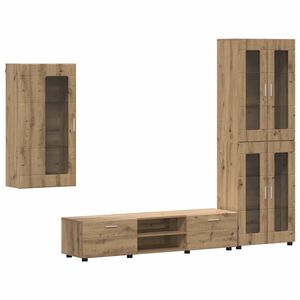 vidaXL Tv-meubelset FLORIN 3 pcs Artisan Eiken Bewerkt hout