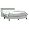 vidaXL Boxspring met matras fluweel lichtgrijs 160x220 cm
