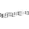 vidaXL Hondenkennel 6 m&sup2; staal zwart