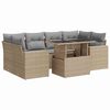 vidaXL 7-delige Loungeset met kussens poly rattan beige